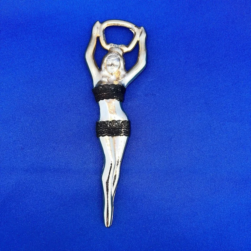 Bottle Opener Figural Female Cast Metal Nude Barware Naked Bar Tool Artsy